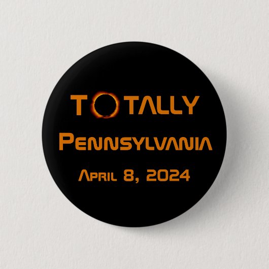 Totaal Pennsylvania 2024 Zonsverduistering Ronde Button 5,7 Cm (Voorkant)