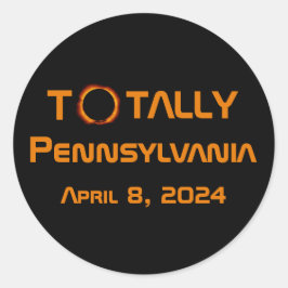 Totaal Pennsylvania 2024 Zonsverduistering Ronde Sticker