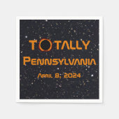 Totaal Pennsylvania 2024 Zonsverduistering Servet (Voorkant)
