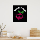 Totaal Rad Funny Veggie Radish Pun Dark BG Poster (Keuken)