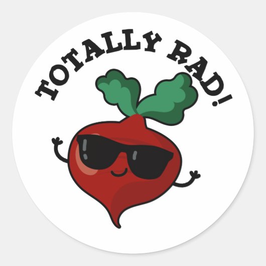 Totaal Rad Funny Veggie Radish Pun Ronde Sticker (Voorkant)