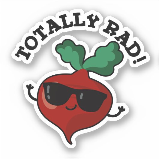 Totaal Rad Funny Veggie Radish Pun Sticker (Voorkant)