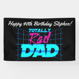Totaal Rad Papa Grappig jaren 80 Verjaardagsfeest Spandoek