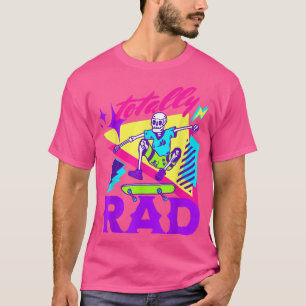 Totaal Rad Skateboard Skeleton 80s  Schaats T-shirt
