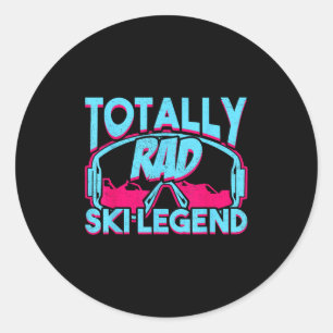 Totaal Rad Ski Legend Retro  jaren 80 jaren 90 Ski Ronde Sticker