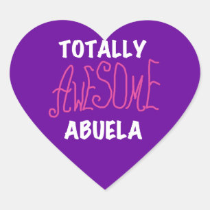 Totaal Roze T-shirts Geweldige Abuela en Giften Hart Sticker