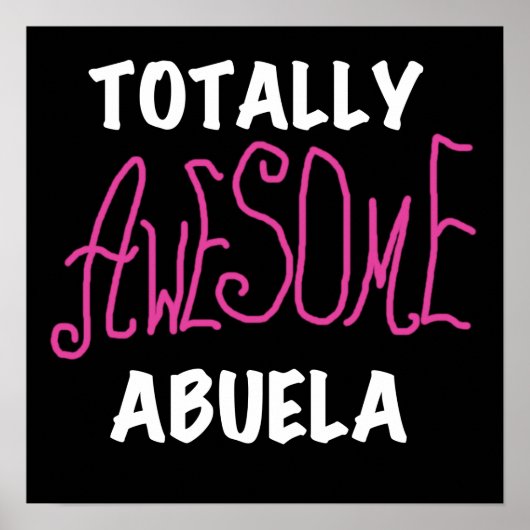 Totaal Roze T-shirts Geweldige Abuela en Giften Poster (Voorkant)
