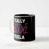 Totaal Roze T-shirts Geweldige Abuela en Giften Tweekleurige Koffiemok (Voorkant links)