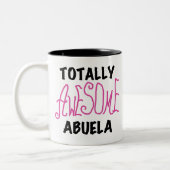 Totaal Roze T-shirts Geweldige Abuela en Giften Tweekleurige Koffiemok (Links)
