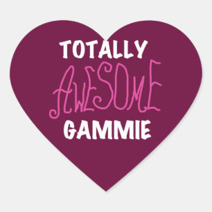 Totaal Roze T-shirts Geweldige Gammie en Giften Hart Sticker