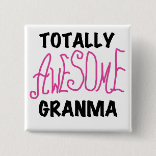 Totaal Roze T-shirts Geweldige Granma en Giften Vierkante Button 5,1 Cm