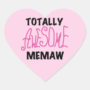 Totaal Roze T-shirts Geweldige Memaw en Giften Hart Sticker