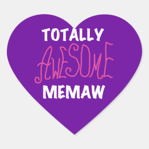 Totaal Roze T-shirts Geweldige Memaw en Giften Hart Sticker