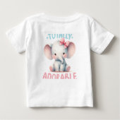 Totaal Schattig Baby olifant T-shirt (Achterkant)