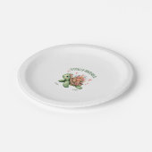 Totaal Schattige schildpad met koraal Papieren Bordje (Gekanteld)