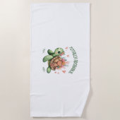 Totaal Schattige schildpad met koraal Strandlaken (Voorkant)