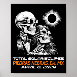 Totaal skelet Zonsverduistering Piedras Negras Poster