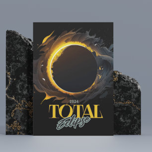 Totaal Solar Eclipse 2024 Keepsake Family Zwart Briefkaart