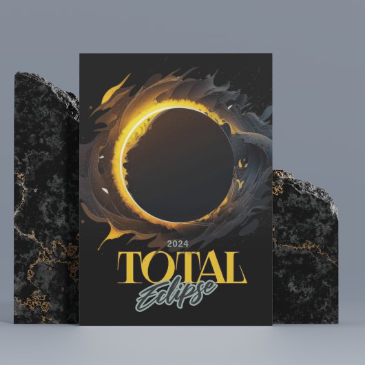 Totaal Solar Eclipse 2024 Keepsake Family Zwart Briefkaart