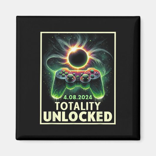 Totaal Solar Eclipse 2024 Video Game Controller Bo Magneet (Voorkant)