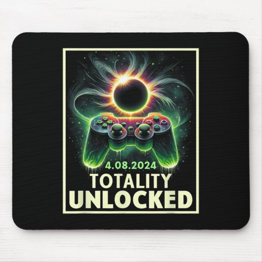 Totaal Solar Eclipse 2024 Video Game Controller Bo Muismat (Voorkant)