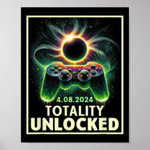 Totaal Solar Eclipse 2024 Video Game Controller Bo Poster