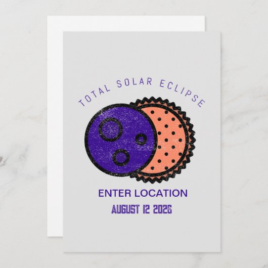 Totaal Solar Eclipse 2026 Aangepast Kaart (Voorkant / Achterkant)