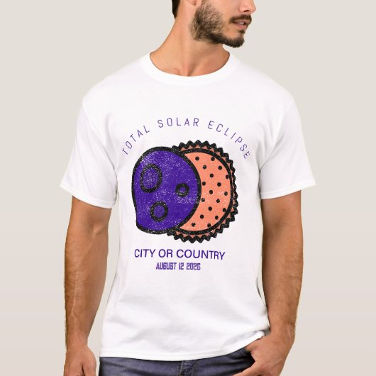 Totaal Solar Eclipse 2026 Aangepast T-shirt (Voorkant)
