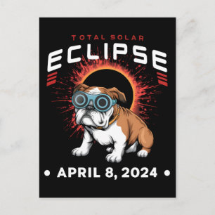 Totaal Solar Eclipse April 2024 Bulldog Lover Gift Briefkaart