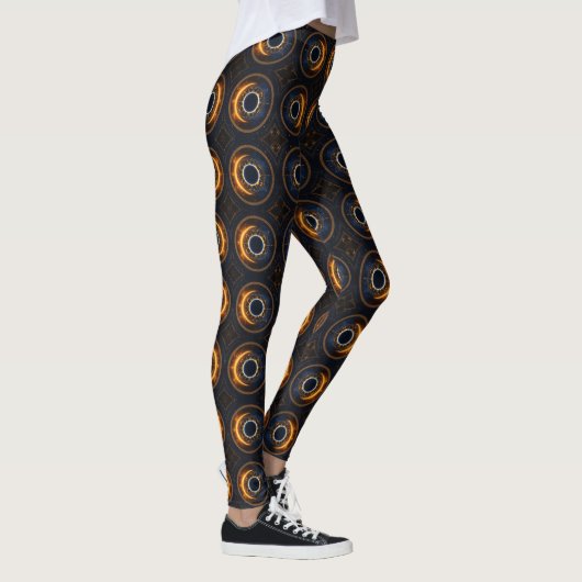 Totaal Solar Eclipse Custom Boho Leggings (Rechts)