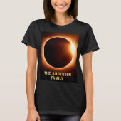 Totaal Solar Eclipse familienaam 2024 8 april T-shirt (Voorkant)