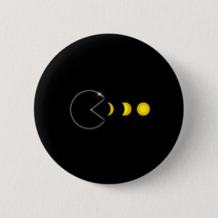 Totaal Solar Eclipse Fun Gamer Eating Solar Mannen Ronde Button 5,7 Cm