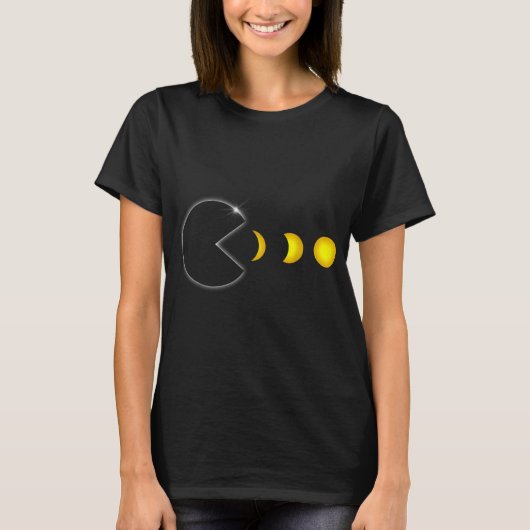 Totaal Solar Eclipse Fun Gamer Eating Solar Mannen T-shirt (Voorkant)