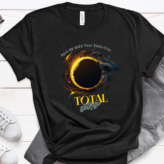 Totaal Solar Eclipse Gift 2024 Uw Stad Staat T-shirt