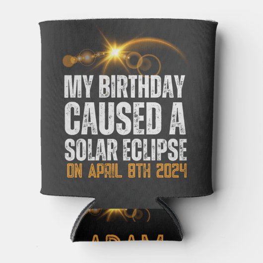 Totaal Solar Eclipse Grappige Verjaardag 4-8-2024 Blikjeskoeler (Voorkant)
