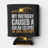 Totaal Solar Eclipse Grappige Verjaardag 4-8-2024 Blikjeskoeler (Achterkant)