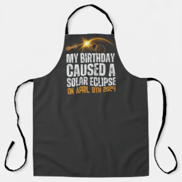 Totaal Solar Eclipse Grappige Verjaardag 4-8-2024  Schort