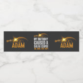 Totaal Solar Eclipse Grappige Verjaardag 4-8-2024 Waterfles Etiket (Enkel label)