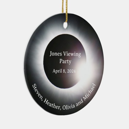 Totaal Solar Eclipse kijkfeest Keramisch Ornament (Rechts)