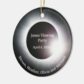 Totaal Solar Eclipse kijkfeest Keramisch Ornament (Links)