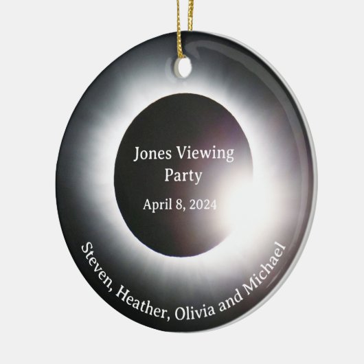 Totaal Solar Eclipse kijkfeest Keramisch Ornament (Links)