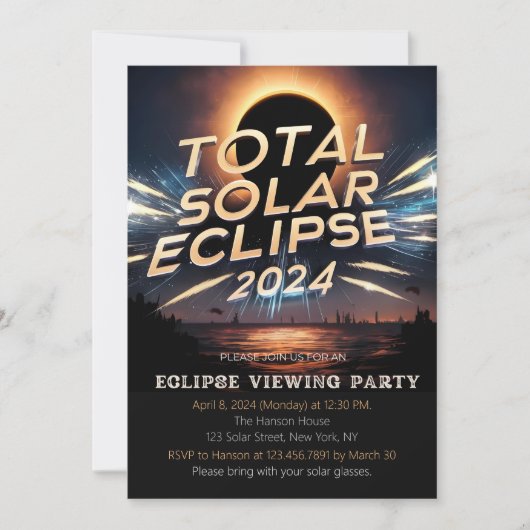 Totaal Solar Eclipse Kijkfeest Uitnodiging apr 8 (Voorkant)