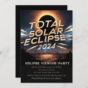 Totaal Solar Eclipse Kijkfeest Uitnodiging apr 8