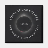 Totaal Solar Eclipse Magnet Custom Tekst Pics (Voorkant)