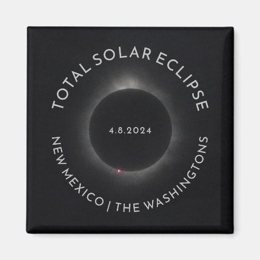 Totaal Solar Eclipse Magnet Custom Tekst Pics (Voorkant)