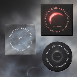 Totaal Solar Eclipse Magnet Custom Tekst Pics