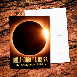 Totaal Solar Eclipse Oklahoma 2024 gepersonaliseer Briefkaart