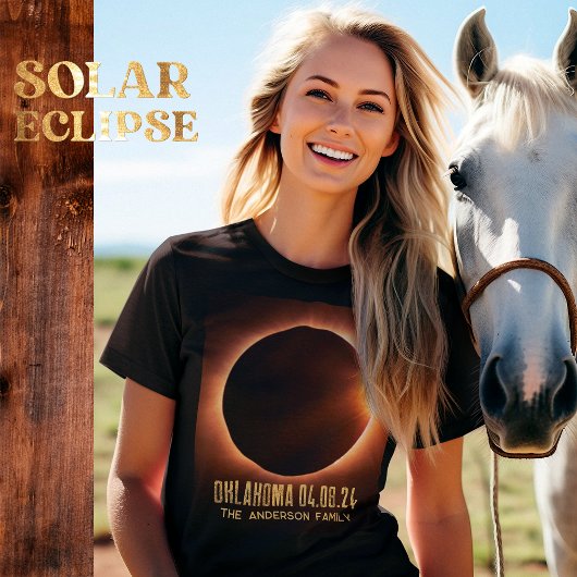 Totaal Solar Eclipse Oklahoma 2024 gepersonaliseer T-shirt