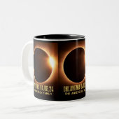 Totaal Solar Eclipse Oklahoma 2024 gepersonaliseer Tweekleurige Koffiemok (Voorkant links)