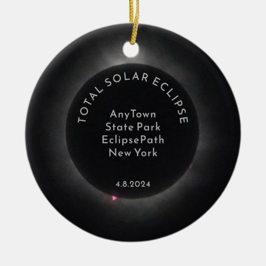 Totaal Solar Eclipse Ornament Custom Pics Tekst (Voorkant)